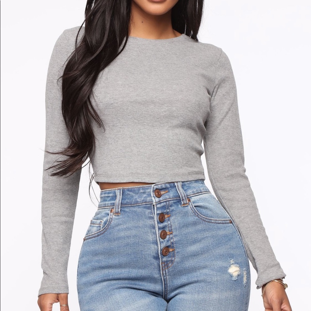 Fashion nova cropped Waiting for you Long Sleeve